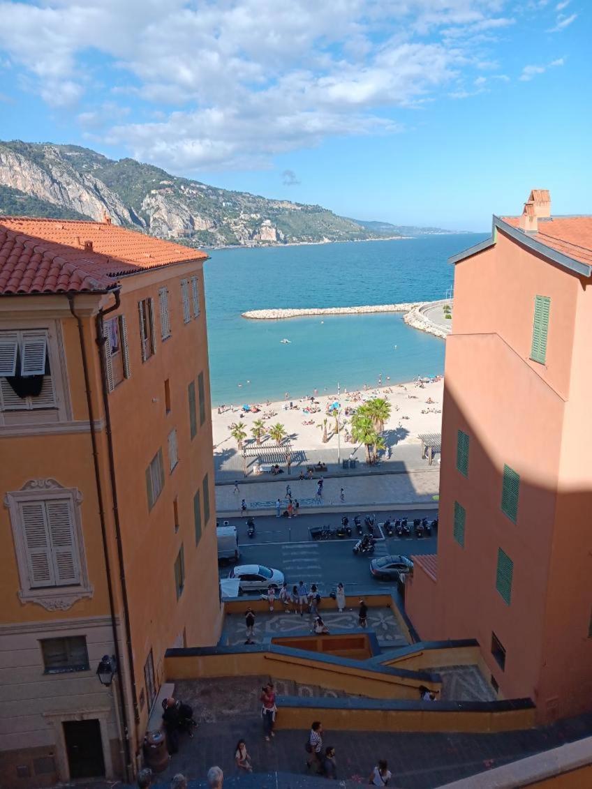 Duplex Vue Mer 50M De La Plage Des Sablettes Menton Exterior foto